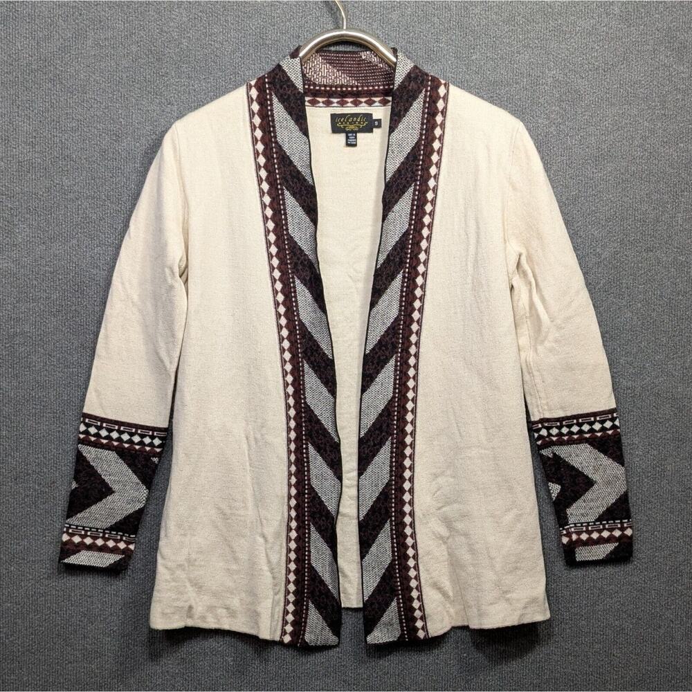 Icelandic Designs Open Cardigan Womens Small Academia Boho Indie Lagenlook